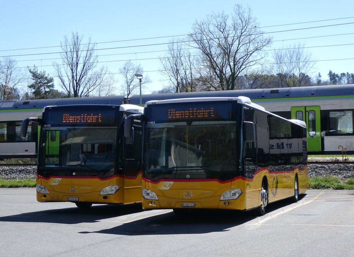 (273'851) - PostAuto Bern - Nr. 9/BE 652'123/PID 11'463 - Mercedes am 11. April 2025 in Laupen, Garage