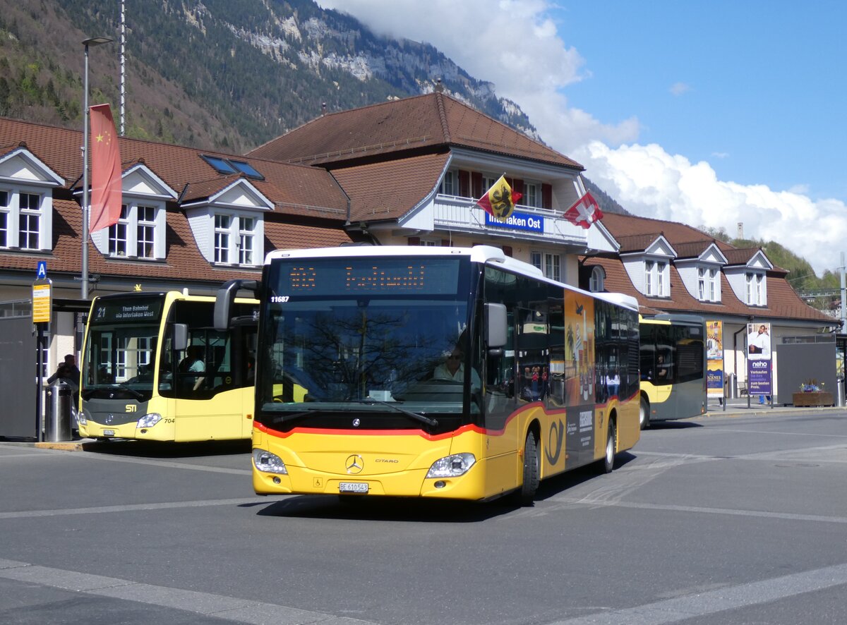 (274'032) - PostAuto Bern - BE 610'543/PID 11'687 - Mercedes am 15. April 2025 beim Bahnhof Interlaken Ost
