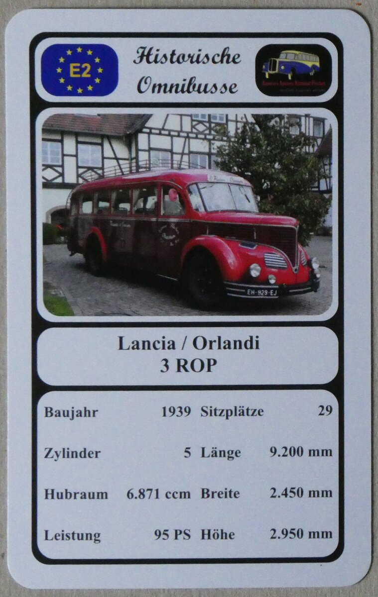 (274'046) - Quartett-Spielkarte mit Lancia / Orlandi 3 ROP von 1939 am 18. April 2025 in Thun