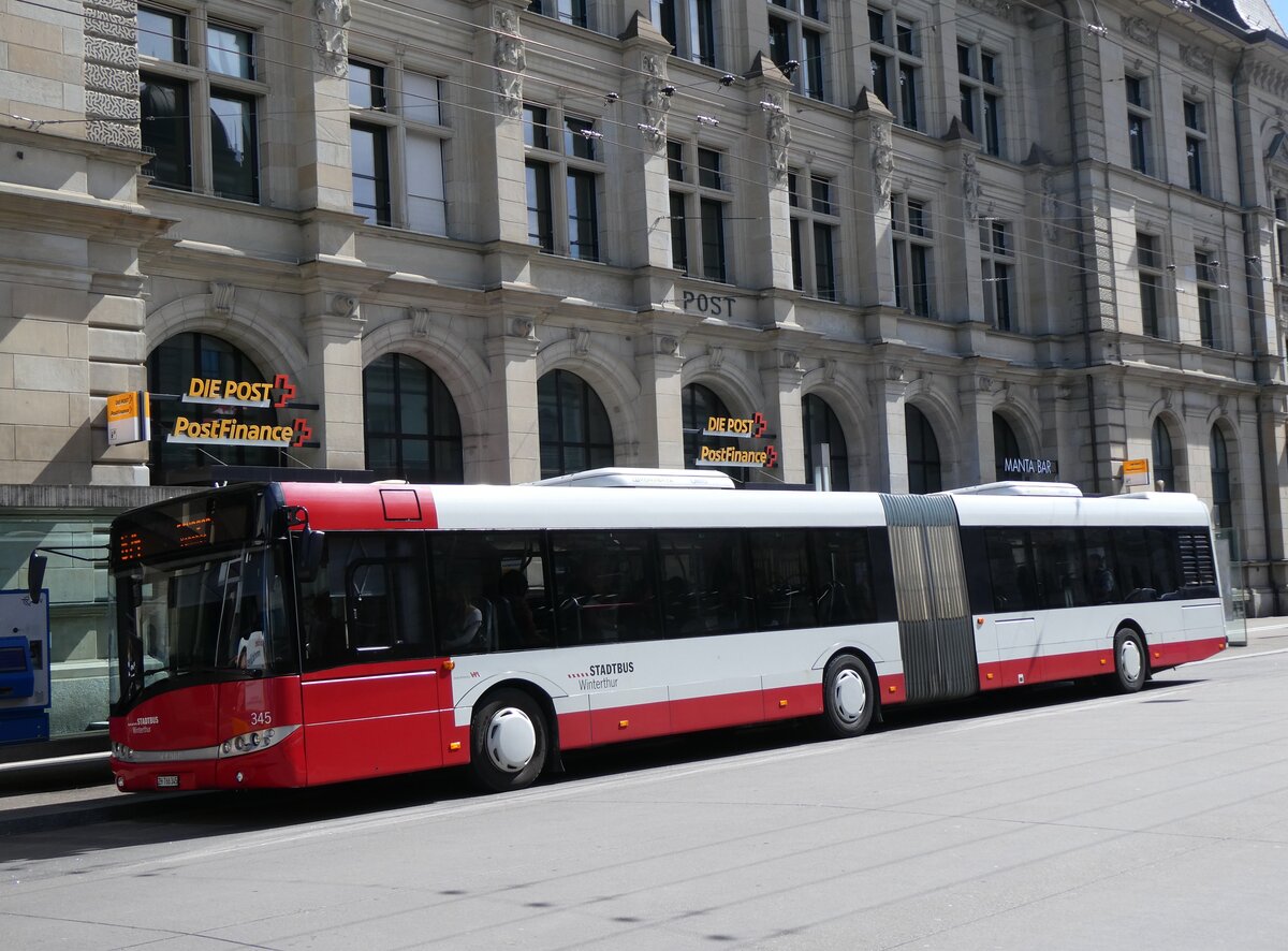 (274'084) - SW Winterthur - Nr. 345/ZH 766'345 - Solaris am 19. April 2025 beim Hauptbahnhof Winterthur