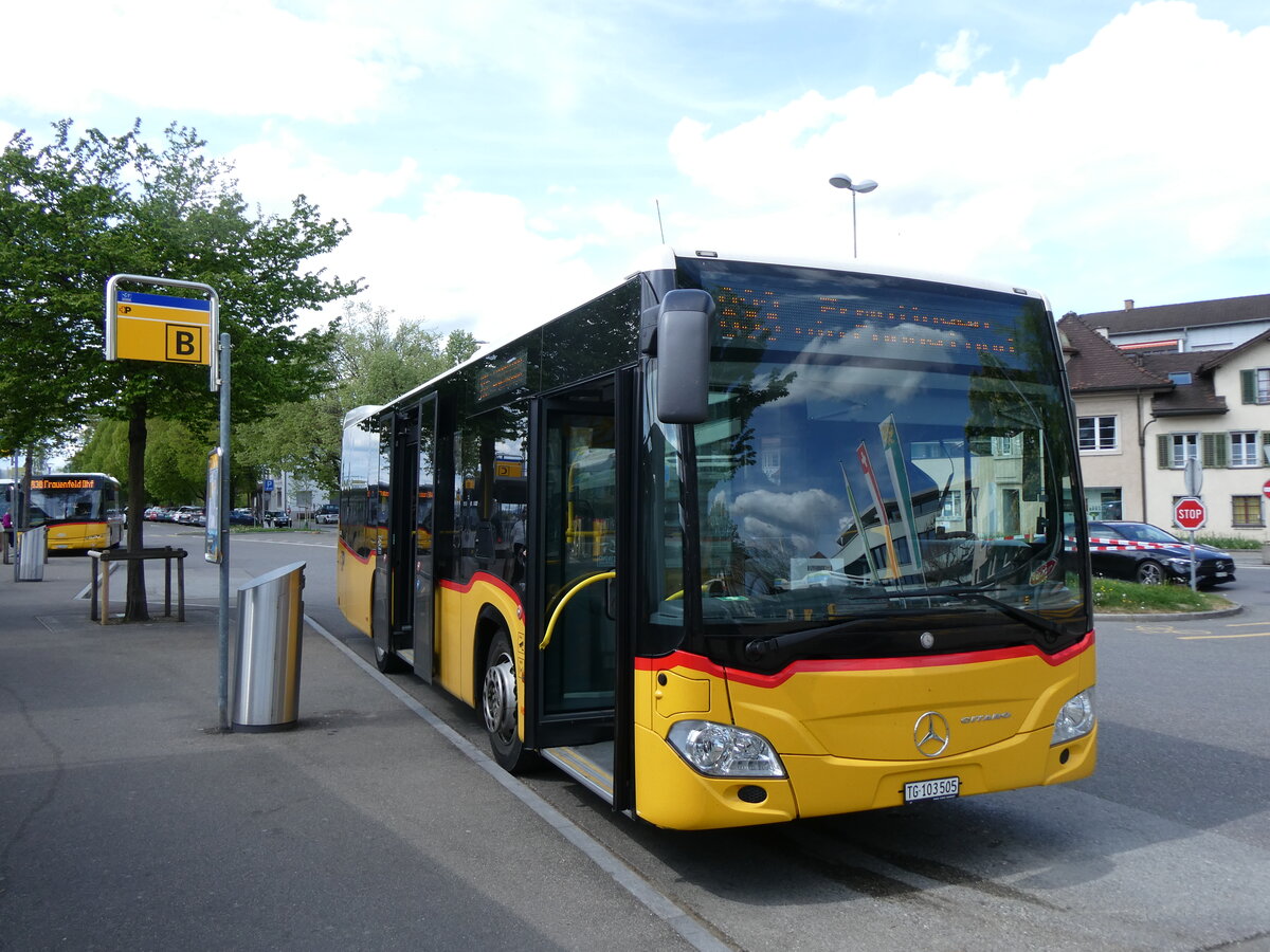 (274'131) - PostAuto Ostschweiz - TG 103'505/PID 10'478 - Mercedes am 22. April 2025 beim Bahnhof Weinfelden