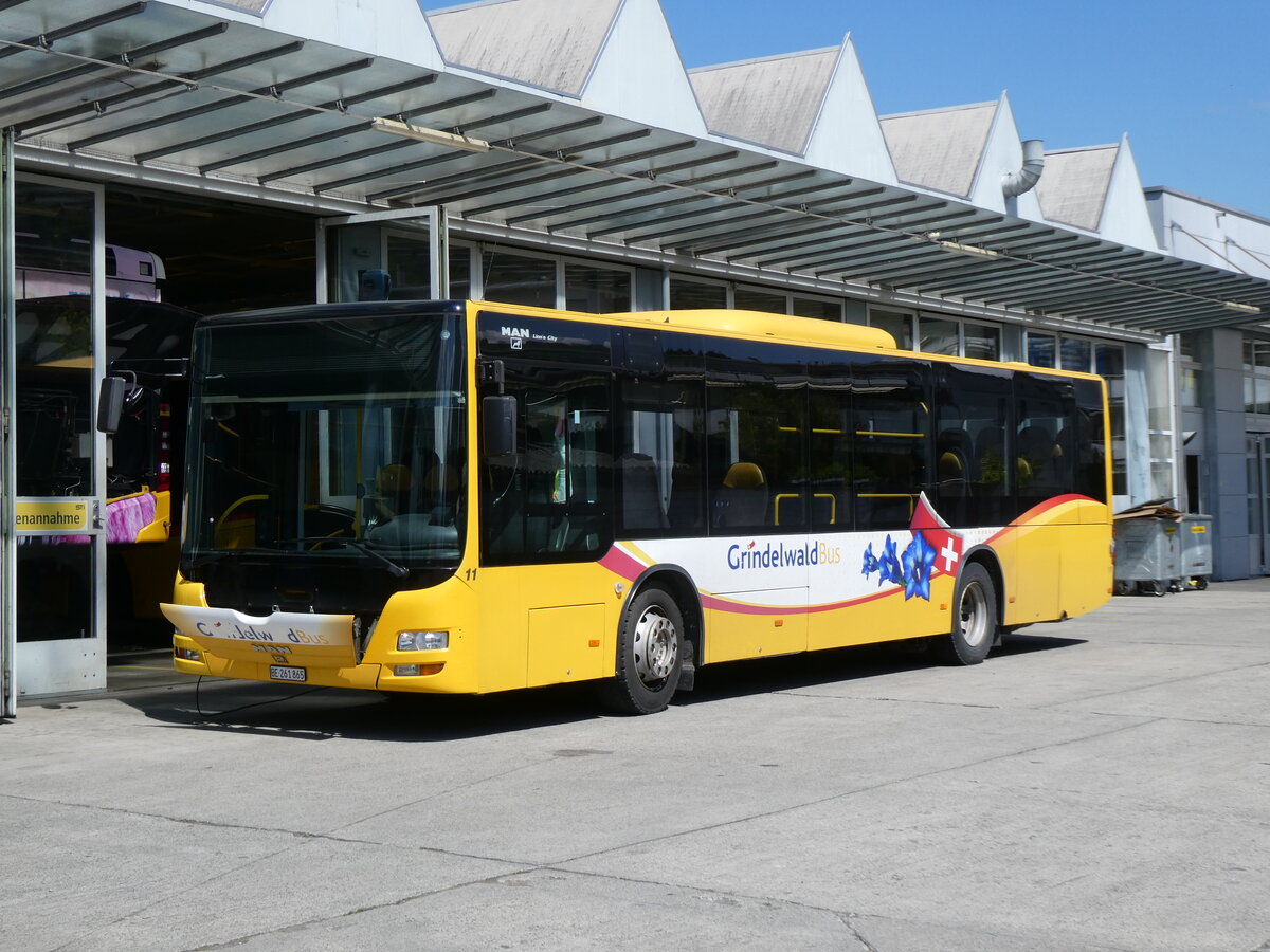 (274'147) - GrindelwaldBus, Grindelwald - Nr. 11/BE 261'865 - MAN/G�ppel am 23. April 2025 in Thun, Garage STI