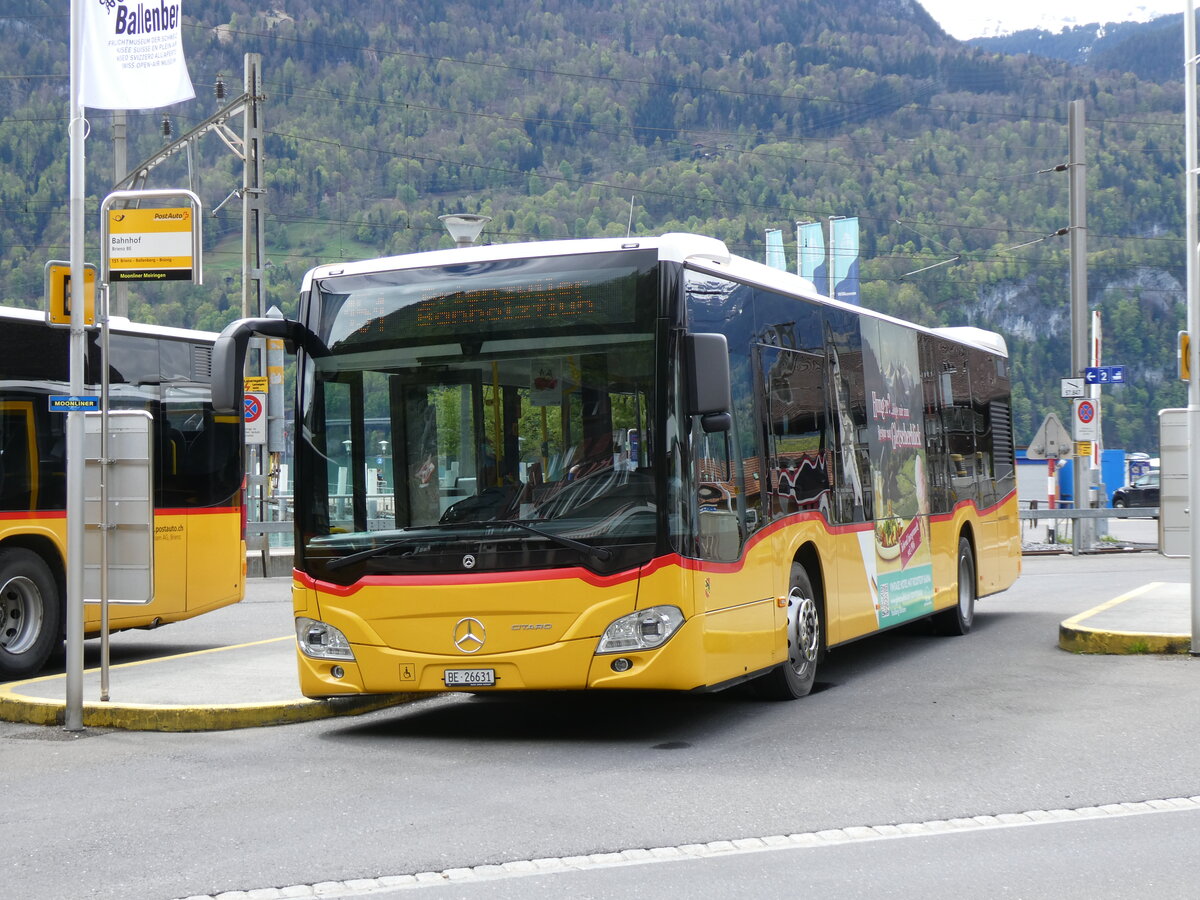 (274'174) - Fl�ck, Brienz - Nr. 6/BE 26'631/PID 11'683 - Mercedes (ex PostAuto Bern) am 24. April 2025 beim Bahnhof Brienz