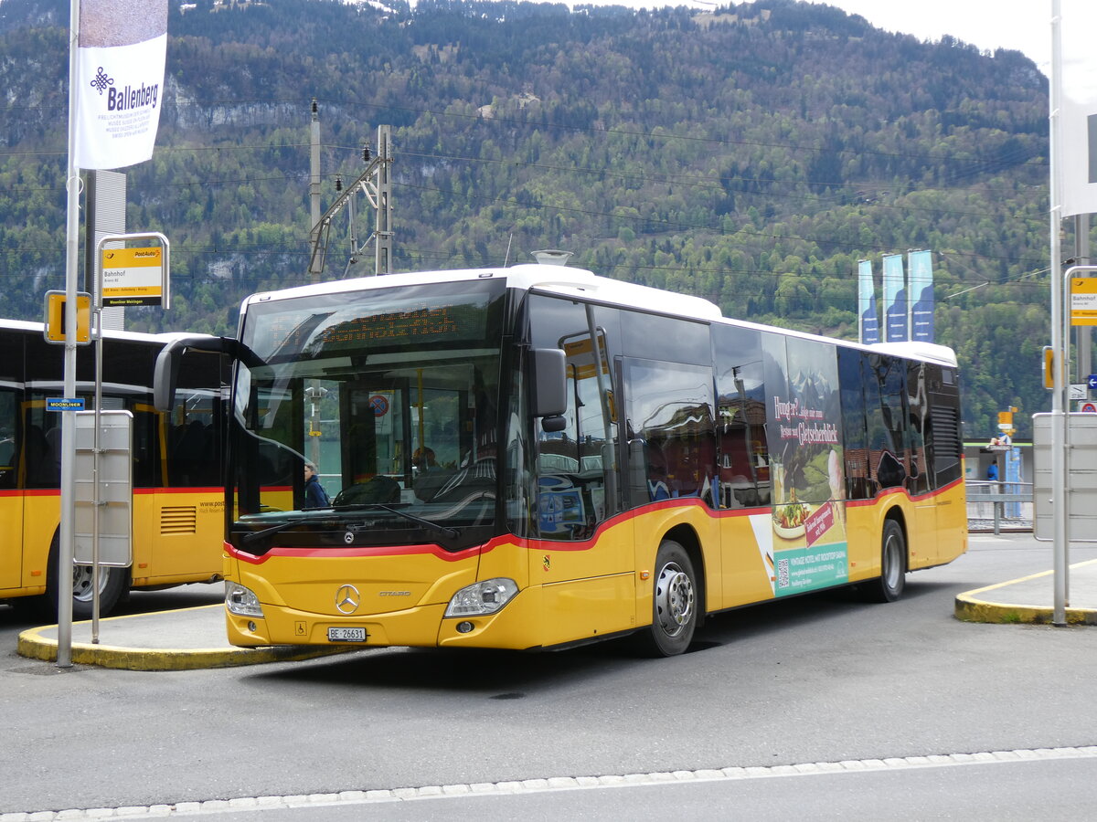 (274'175) - Fl�ck, Brienz - Nr. 6/BE 26'631/PID 11'683 - Mercedes (ex PostAuto Bern) am 24. April 2025 beim Bahnhof Brienz