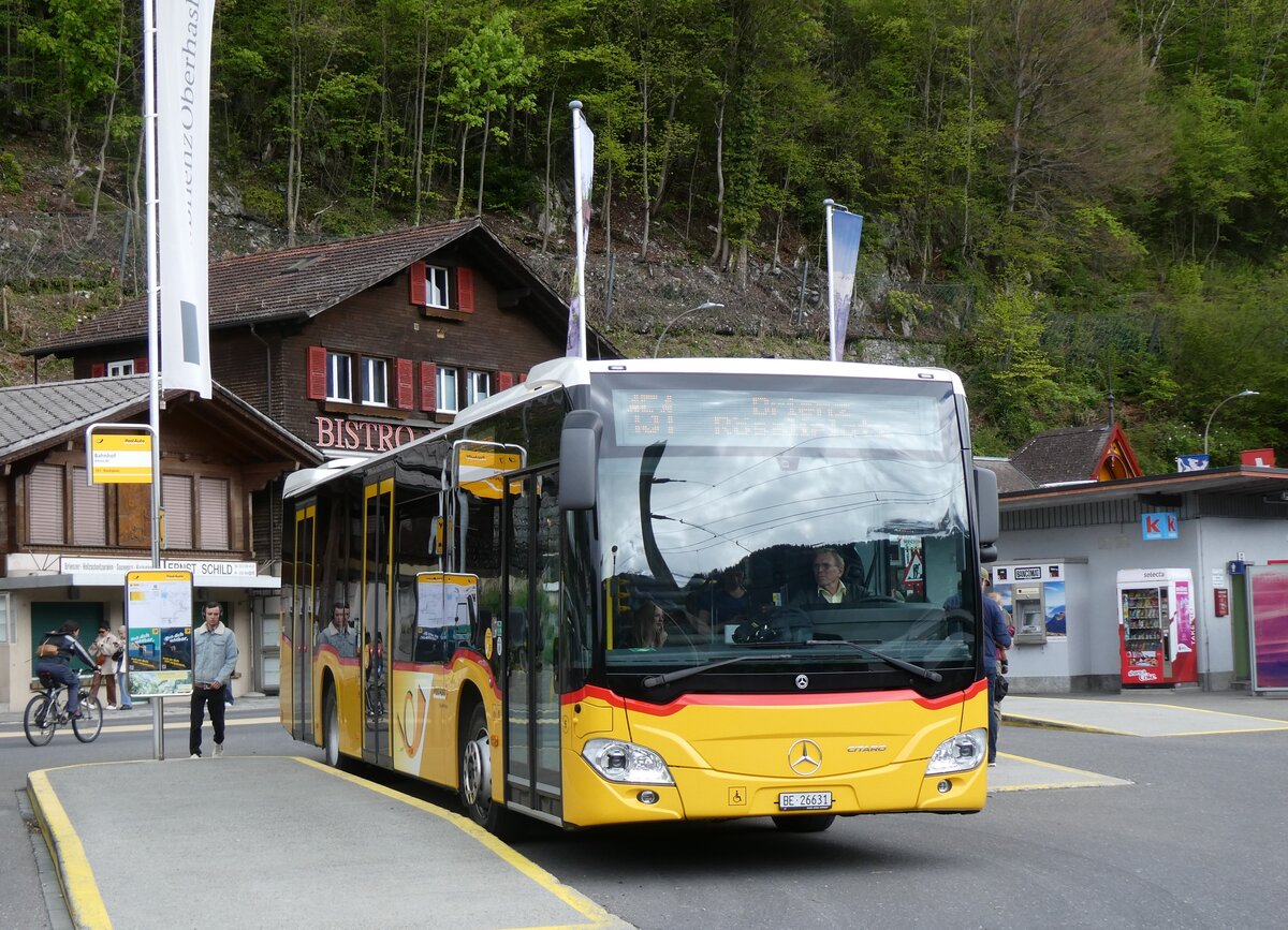 (274'183) - Fl�ck, Brienz - Nr. 6/BE 26'631/PID 11'683 - Mercedes (ex PostAuto Bern) am 24. April 2025 beim Bahnhof Brienz