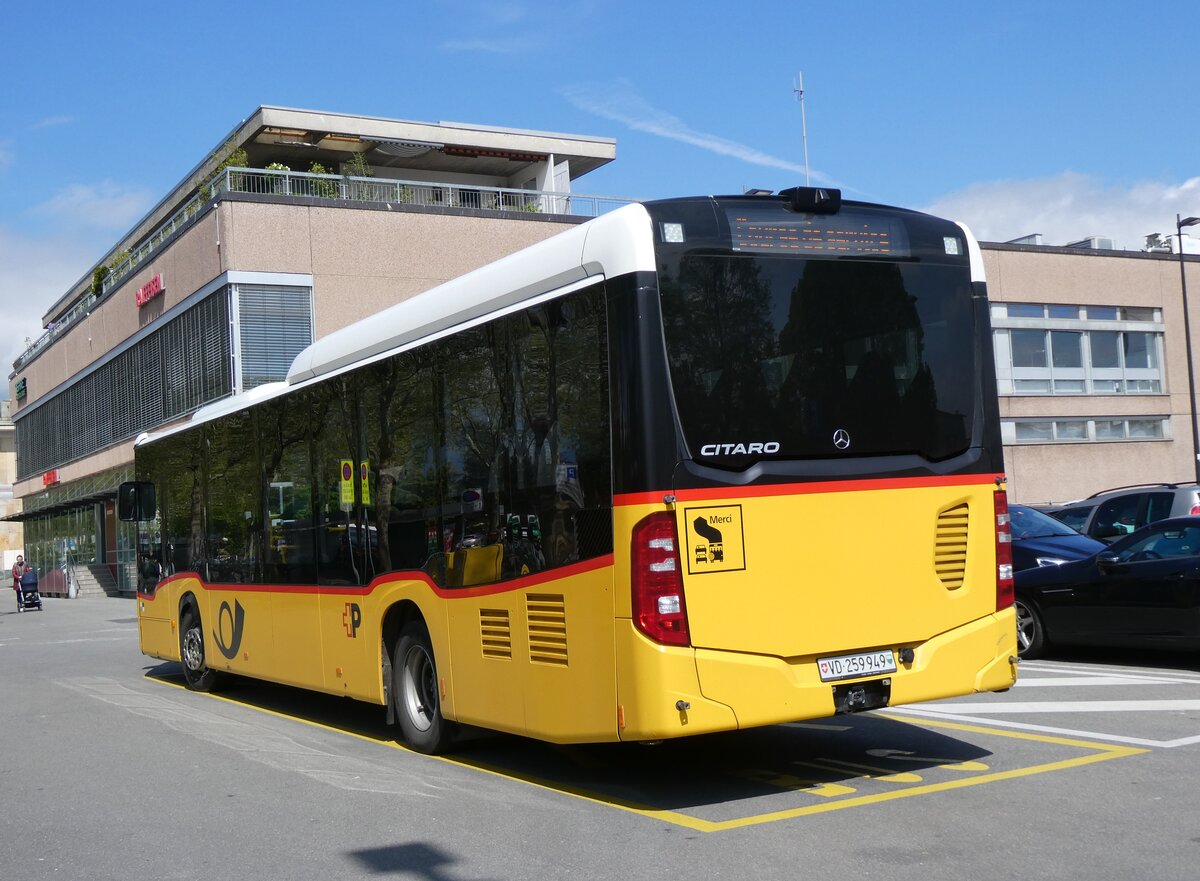 (274'252) - CarPostal Ouest - VD 259'949/PID 11'009 - Mercedes am 26. April 2025 beim Bahnhof Yverdon