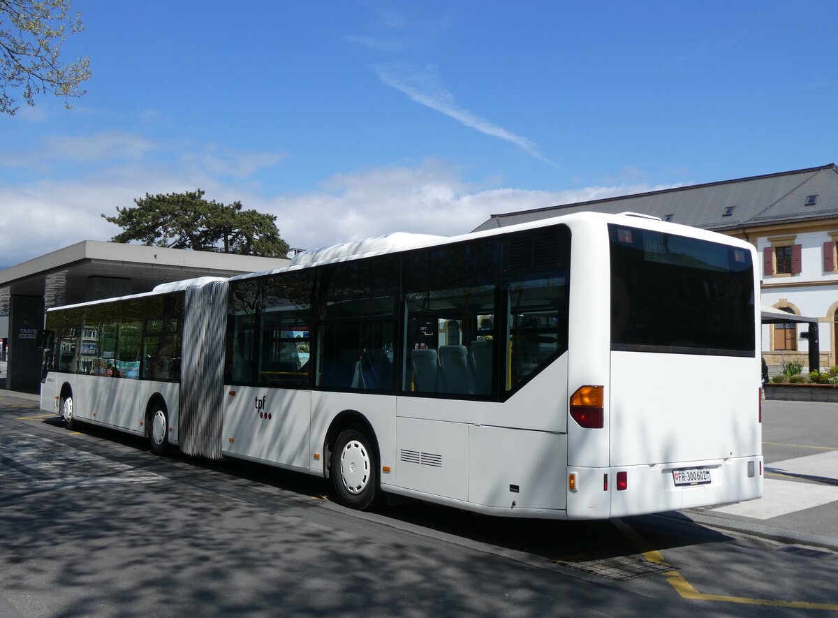 (274'258) - Wieland, Murten - Nr. 121/FR 300'602 - Mercedes (ex Interbus, Yverdon Nr. 211; ex BVB Basel Nr. 792; ex VZO Gr�ningen Nr. 24) am 26. April 2025 beim Bahnhof Yverdon