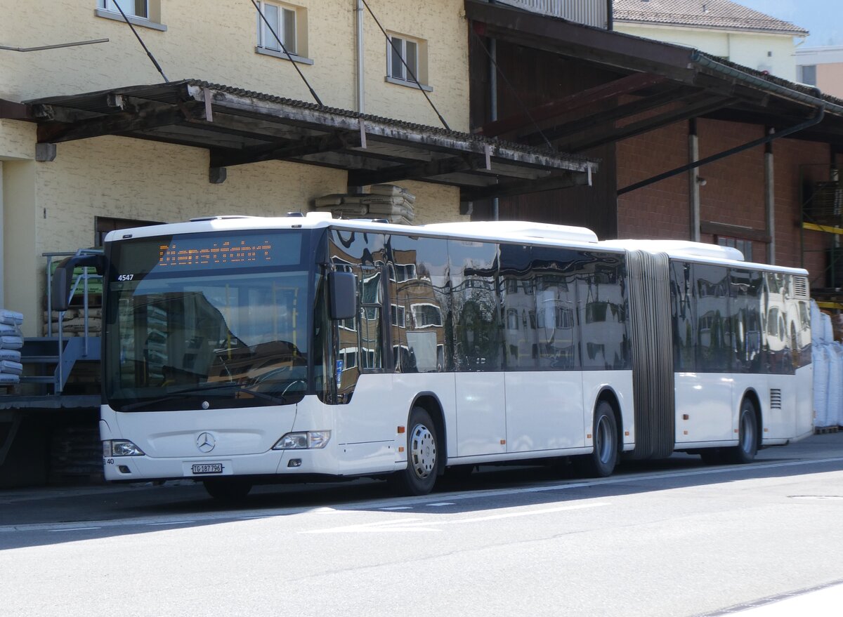 (274'344) - Eurobus, Arbon - Nr. 40/TG 187'796/PID 4547 - Mercedes (ex Nr. 13) am 28. April 2025 beim Bahnhof Sch�pfheim