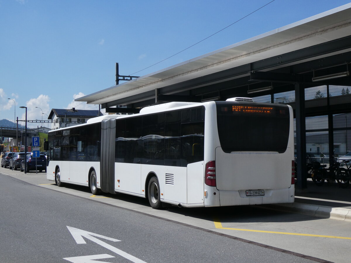 (274'347) - Eurobus, Arbon - Nr. 41/TG 239'027/PID 5330 - Mercedes (ex Nr. 14) am 28. April 2025 beim Bahnhof Sch�pfheim