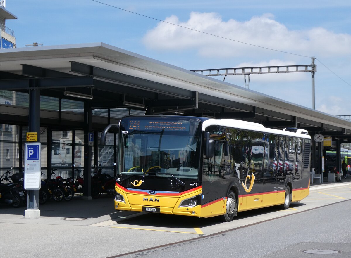 (274'353) - Amstein, Willisau - Nr. MAN 10/LU 15'605/PID 11'927 - MAN am 28. April 2025 beim Bahnhof Sch�pfheim