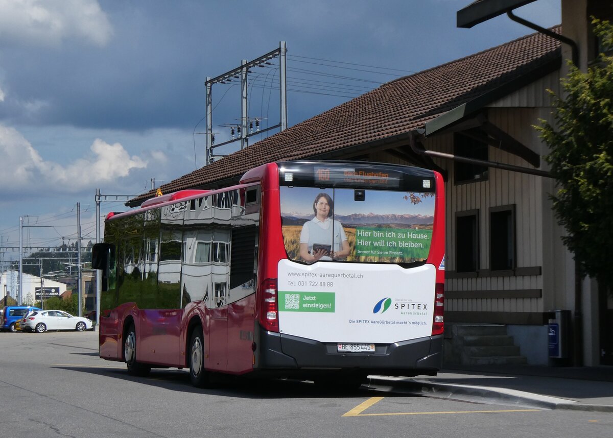 (274'367) - Bernmobil, Bern - Nr. 445/BE 855'445 - Mercedes am 28. April 2025 beim Bahnhof Konolfingen