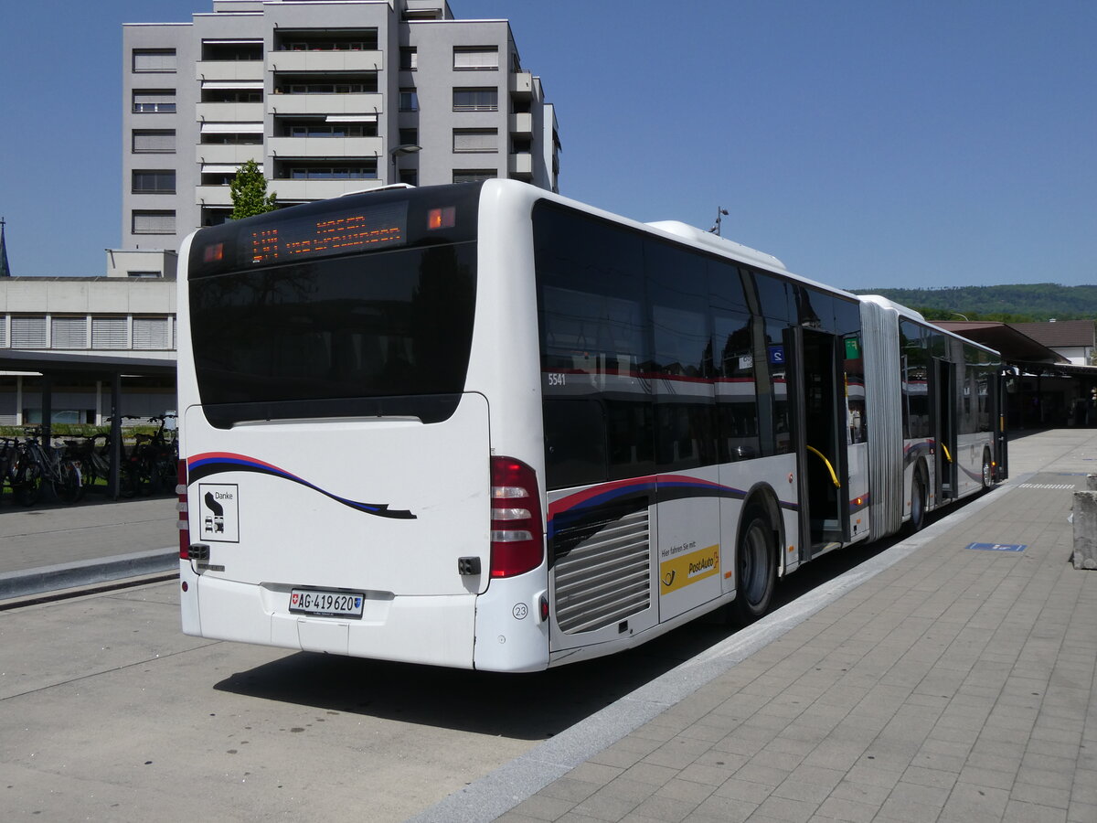 (274'467) - PostAuto Nordschweiz - Nr. 23/AG 419'620/PID 5541 - Mercedes (ex Inderm�hle, Rekingen Nr. 151; ex Twerenbold, Baden Nr. 23) am 2. Mai 2025 beim Bahnhof Laufen