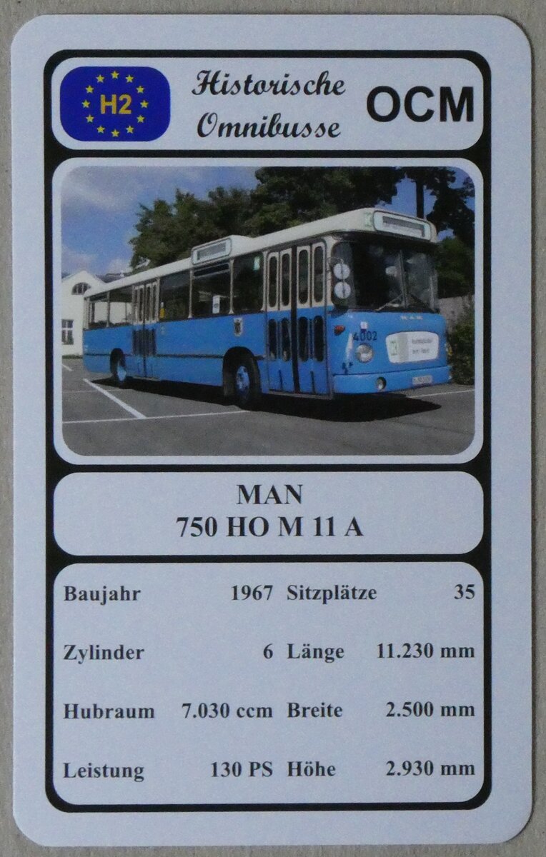 (274'648) - Quartett-Spielkarte mit MAN 750 HO M 11 A von 1967 am 4. Mai 2025 in Thun