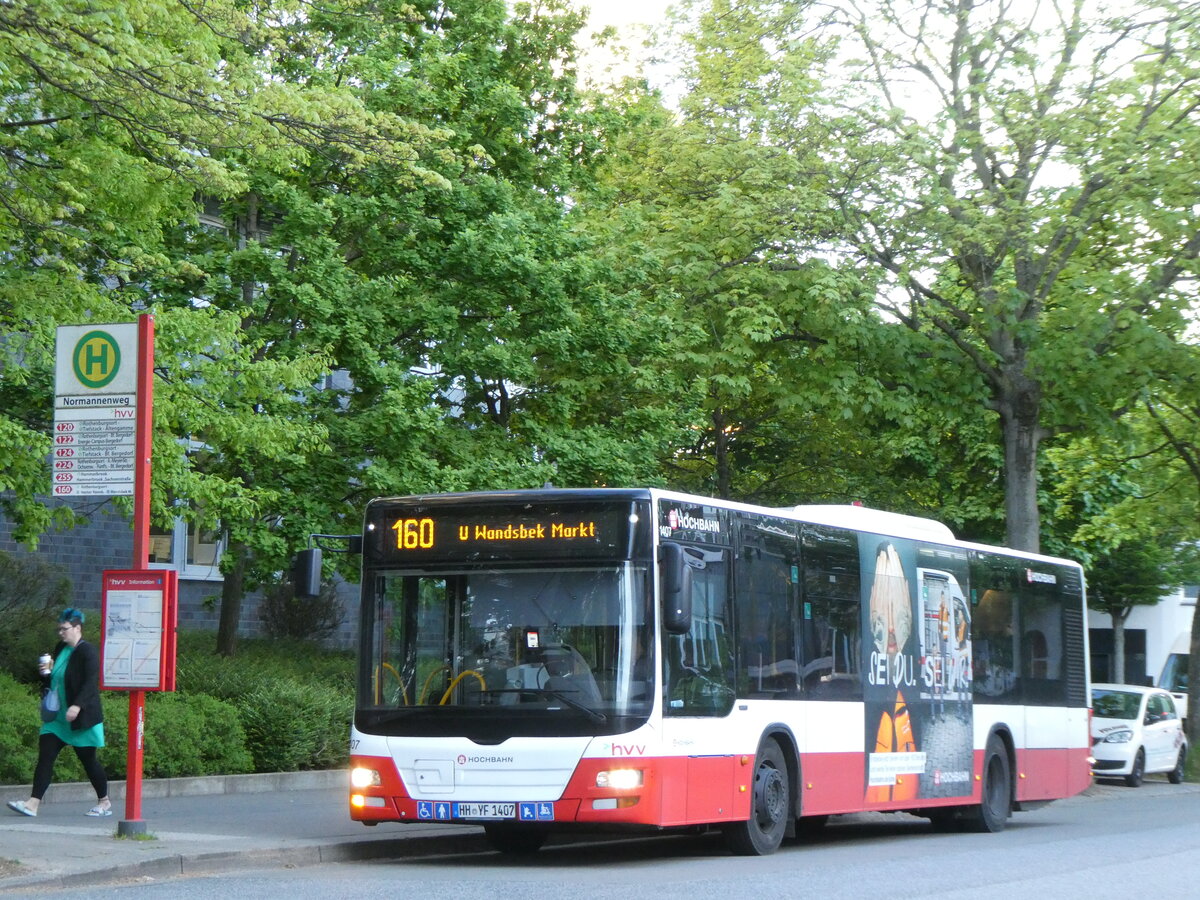 (275'015) - HHA Hamburg - Nr. 1407/HH-YF 1407 - MAN am 8. Mai 2025 in Hamburg, Normannenweg