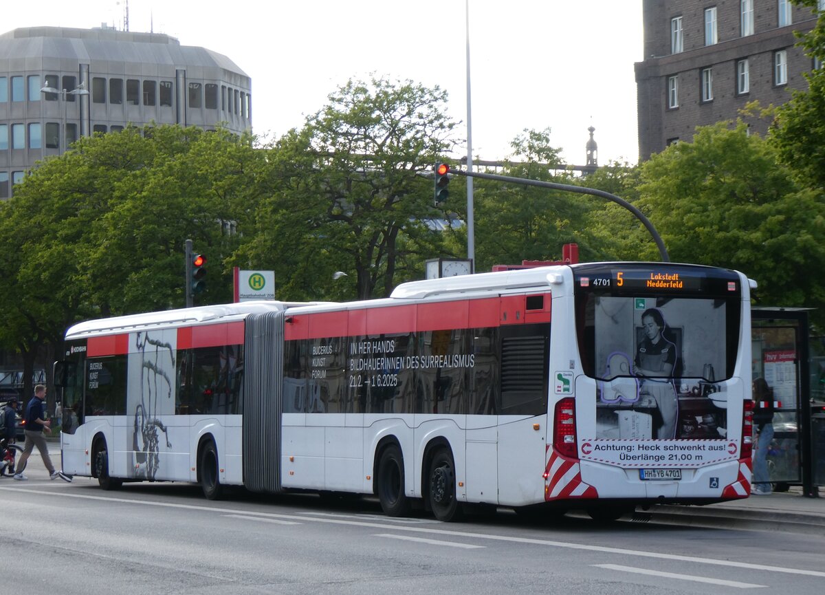 (275'399) - HHA Hamburg - Nr. 4701/HH-YB 4701 - Mercedes am 10. Mai 2025 beim Hauptbahnhof Hamburg