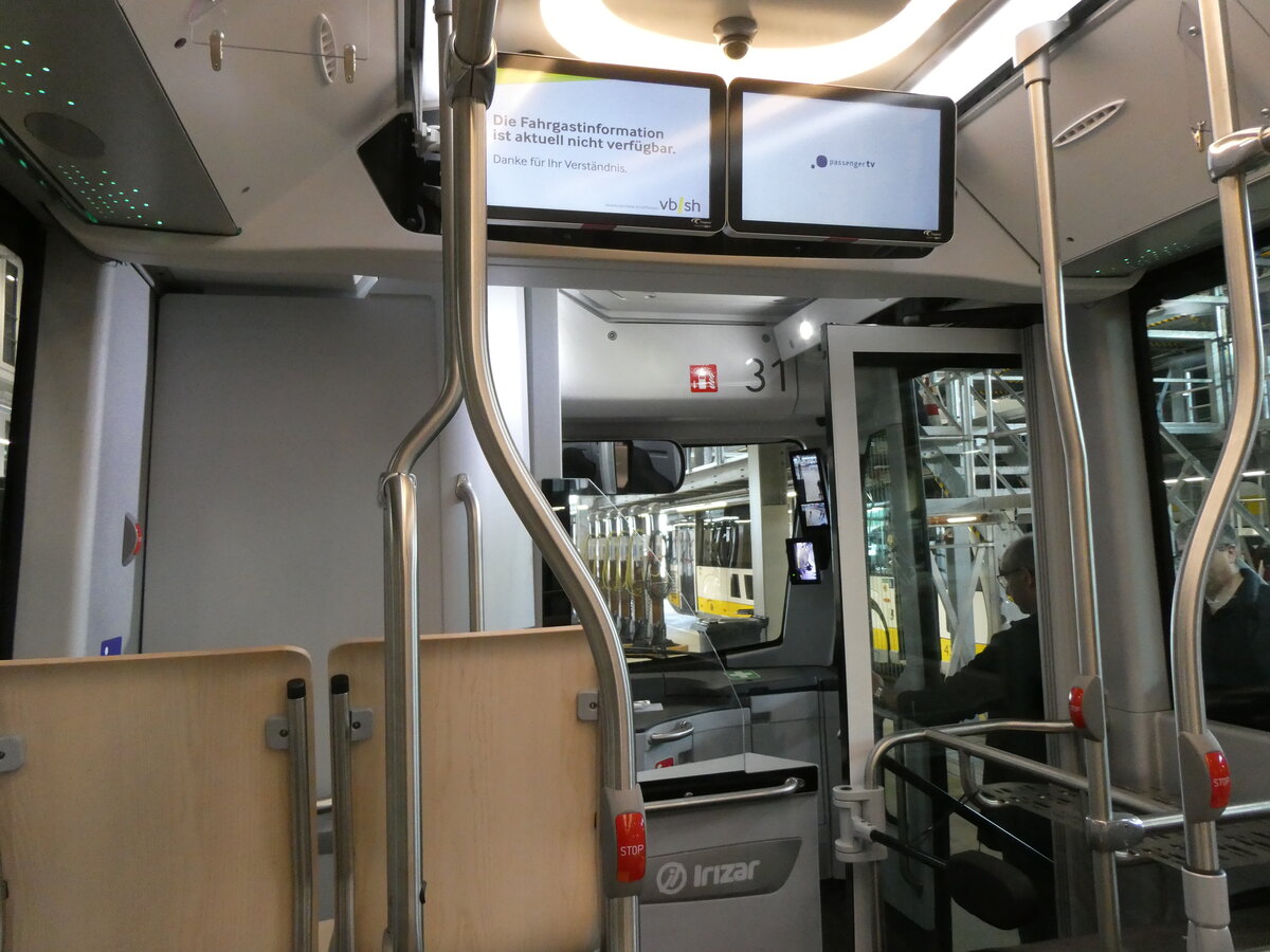 (275'652) - VBSH Schaffhausen - Nr. 31 - eIrizar am 17. Mai 2025 in Schaffhausen, Busdepot (Innenaufnahme)