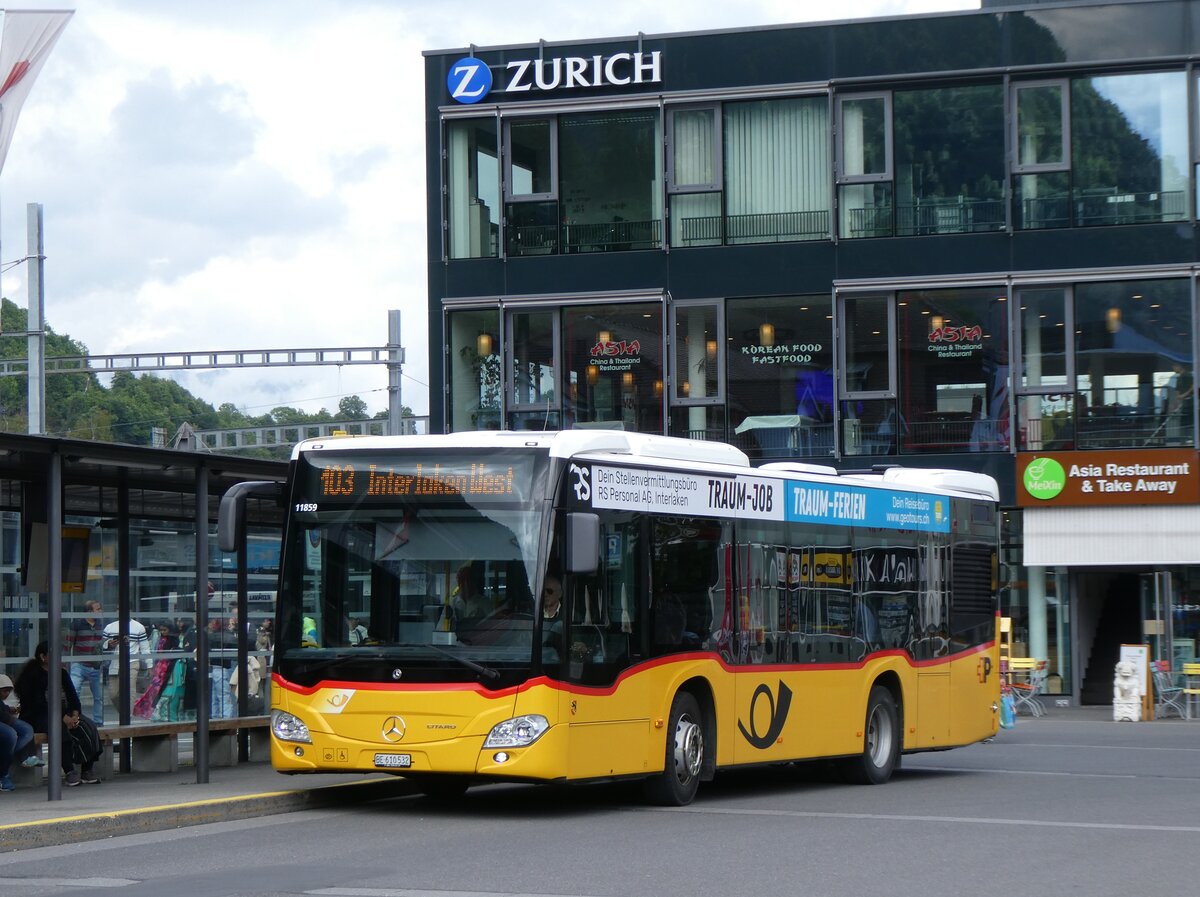 (275'773) - PostAuto Bern - BE 610'532/PID 11'859 - Mercedes (ex BE 610'544) am 23. Mai 2025 beim Bahnhof Interlaken Ost