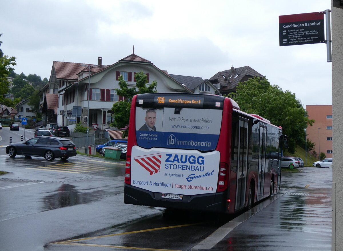 (275'825) - Bernmobil, Bern - Nr. 442/BE 855'442 - Mercedes am 26. Mai 2025 beim Bahnhof Konolfingen