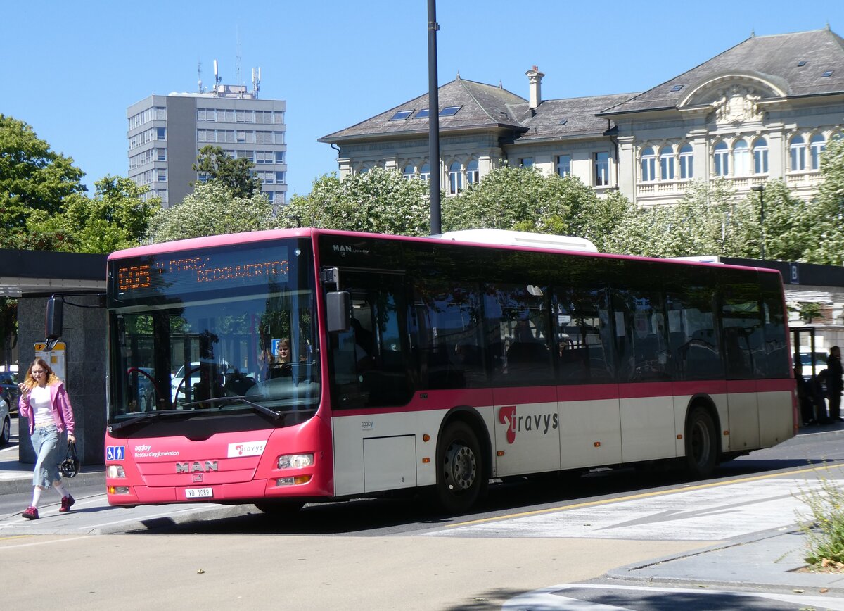 (276'010) - TRAVYS Yverdon - Nr. 112/VD 1089 - MAN am 30. Mai 2025 beim Bahnhof Yverdon