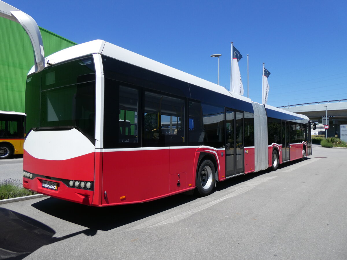 (276'051) - Aus Oesterreich: PostBus - MN 04'591 (BD 15'711) - Solaris am 30. Mai 2025 in Kerzers, Interbus (deutsches Kennzeichen)