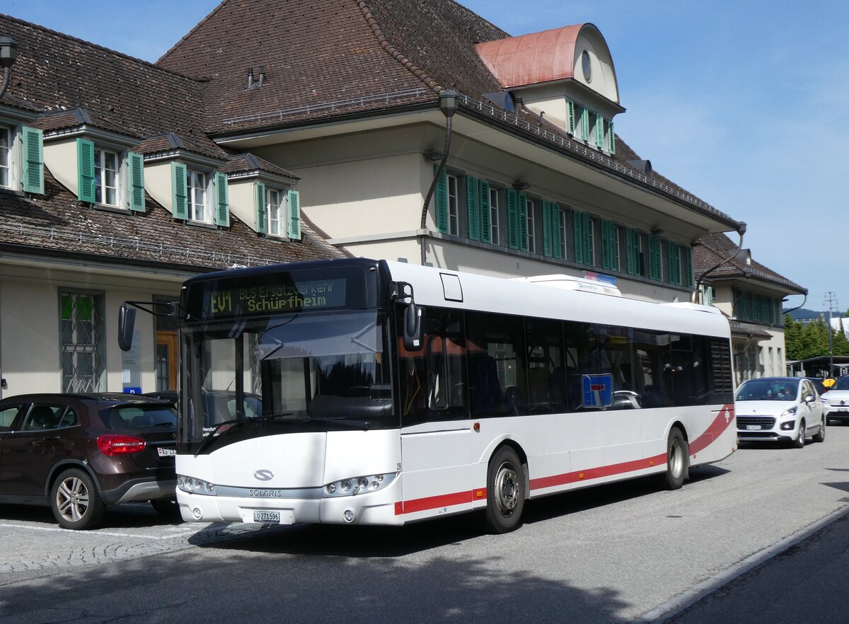 (276'173) - H�fliger, Sursee - Nr. 29/LU 271'596 - Solaris (ex ARAG Ruswil Nr. 29) am 1. Juni 2025 beim Bahnhof Langnau