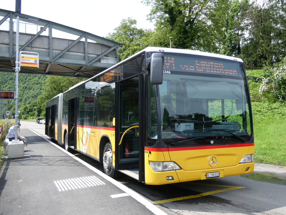 (276'219) - PostAuto Nordschweiz (vermietet an Stutz, Jonen) - Nr. 438/BL 196'032/PID 5346 - Mercedes am 3. Juni 2025 beim Bahnhof Aesch