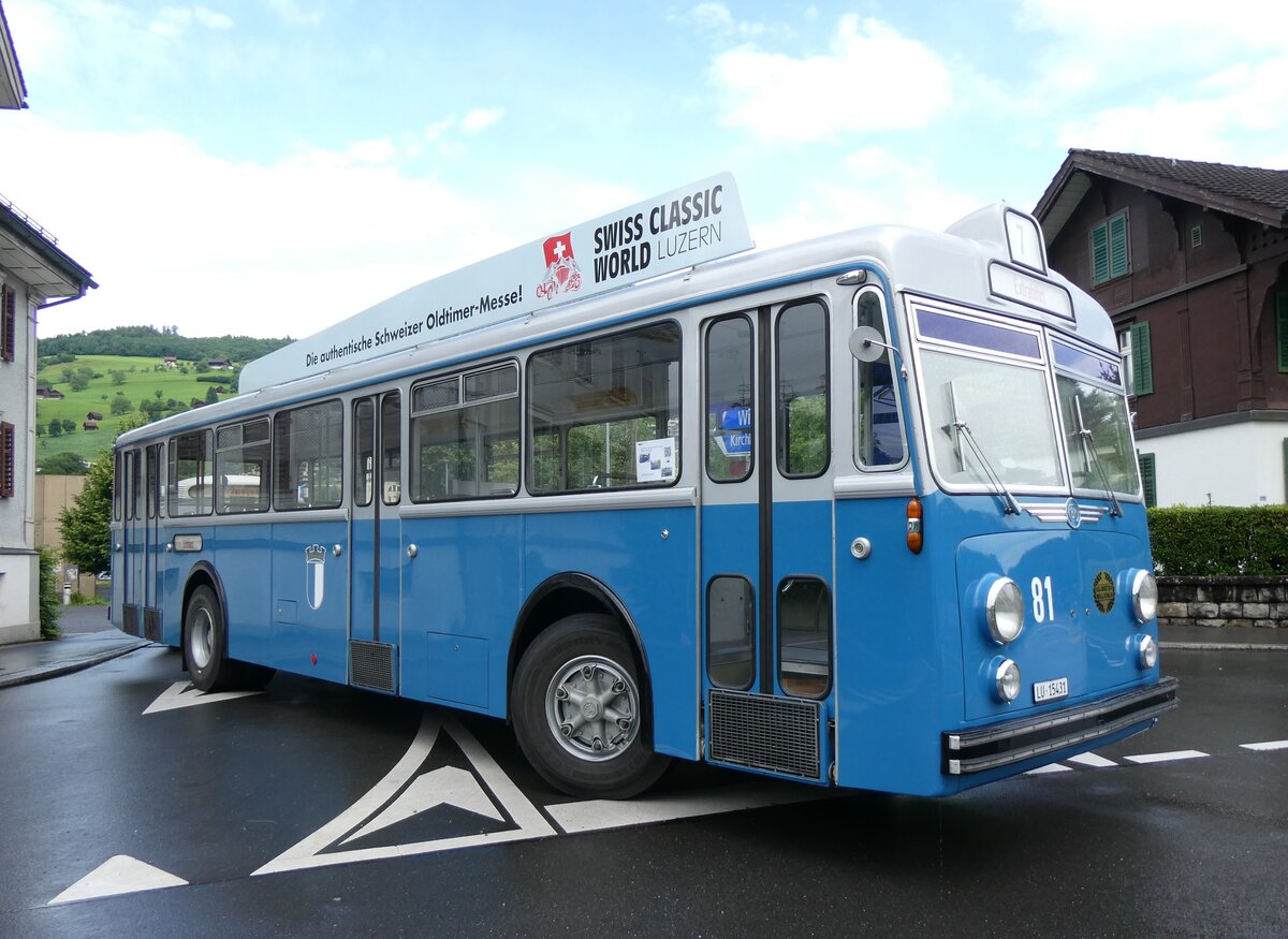 (276'379) - VBL Luzern (vbl-historic) - Nr. 81/LU 15'431 - FBW/Hess am 7. Juni 2025 in Sarnen, OiO