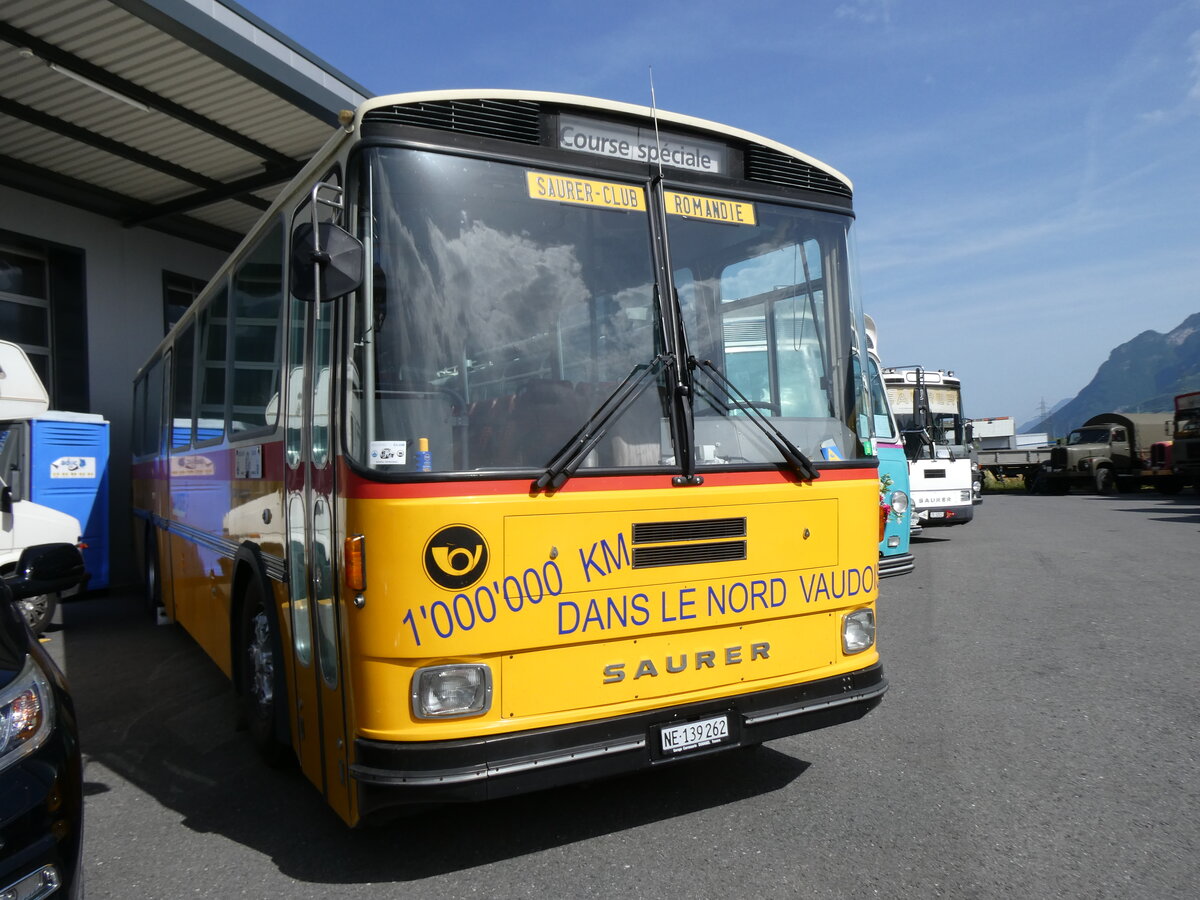 (276'630) - Montandon, Peseux - NE 139'262 - Saurer/Hess (ex P 25'631) am 14. Juni 2025 in Aigle, Kolly SA