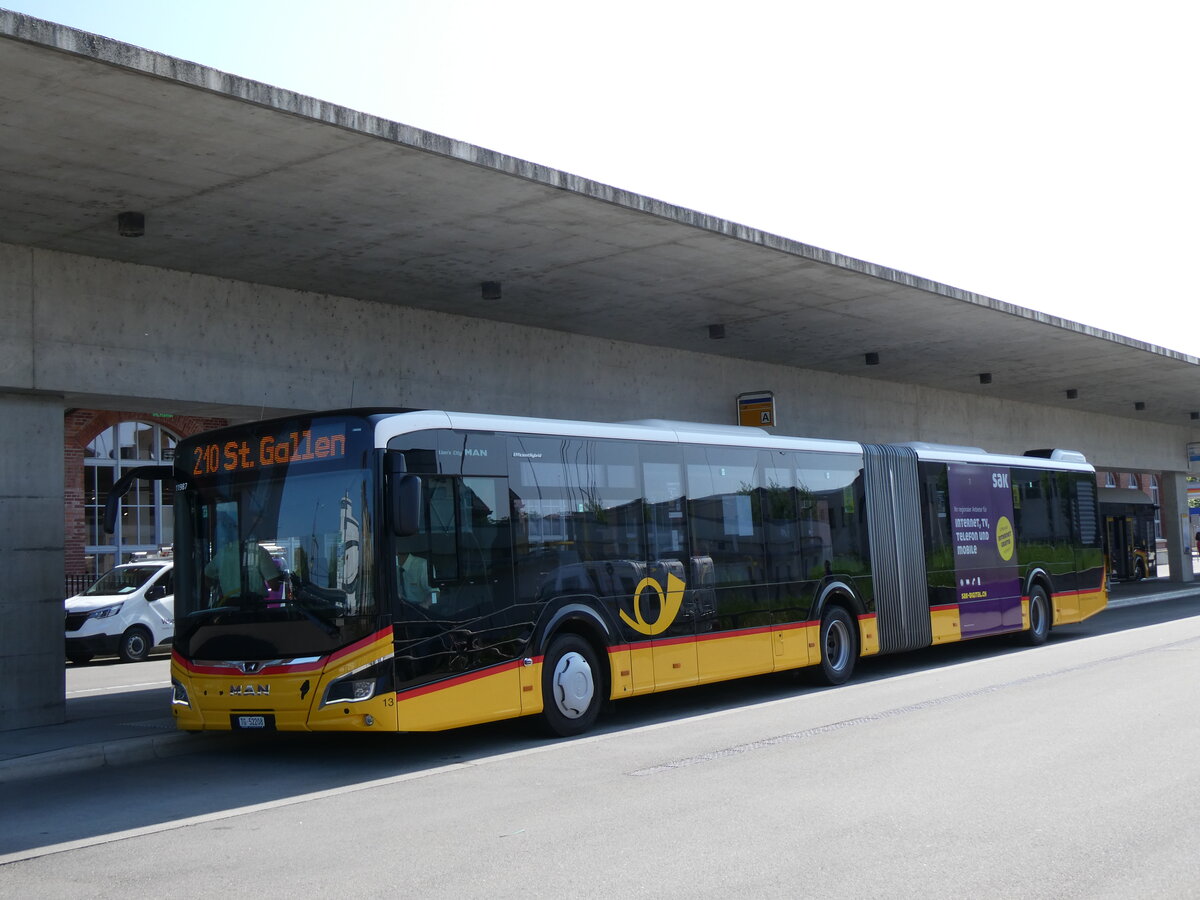 (276'866) - Eurobus, Arbon - Nr. 13/TG 52'208/PID 11'987 - MAN am 17. Juni 2025 in Arbon, Bushof