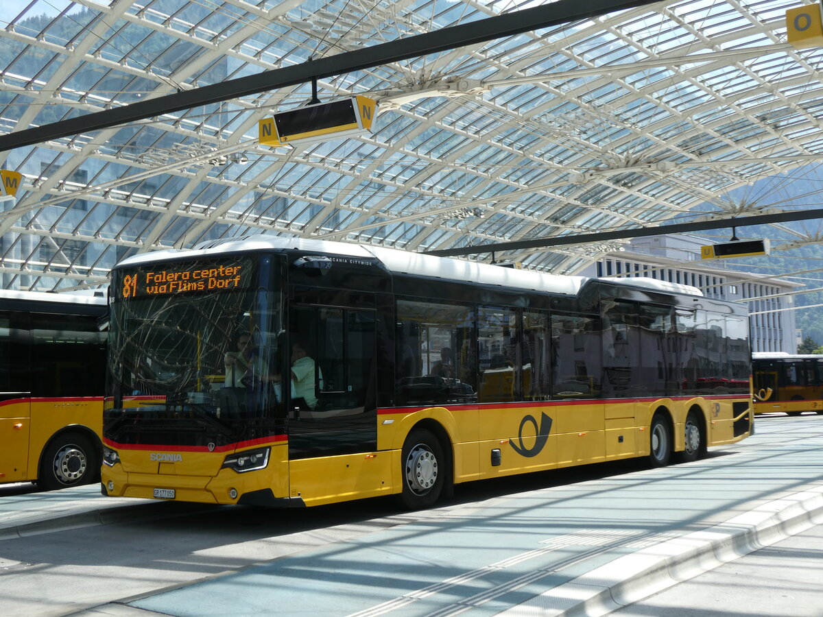 (276'923) - PostAuto Graub�nden - GR 177'050/PID 12'108 - Scania am 18. Juni 2025 in Chur, Postautostation