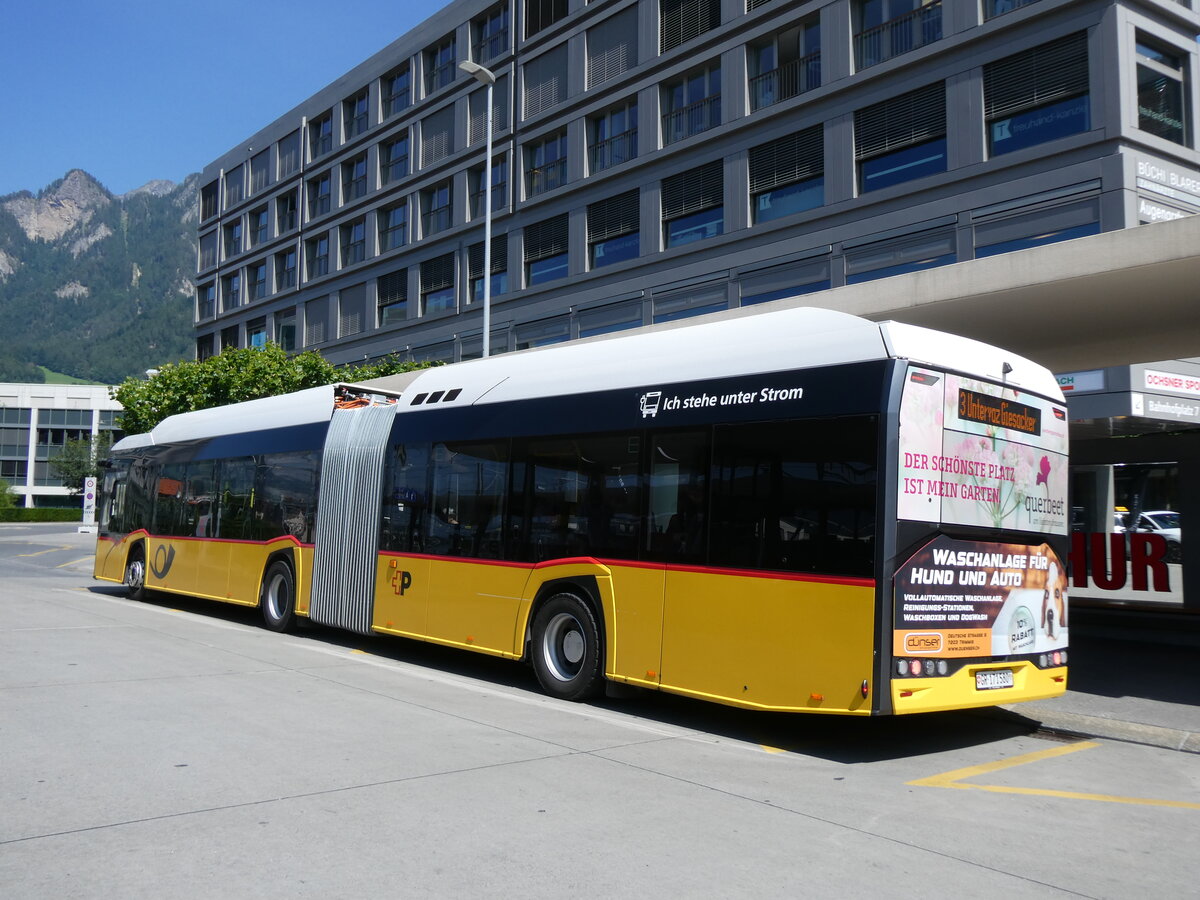 (276'935) - PostAuto Graub�nden - GR 171'580/PID 11'883 - eSolaris (ex D�nser, Trimmis) am 18. Juni 2025 beim Bahnhof Chur