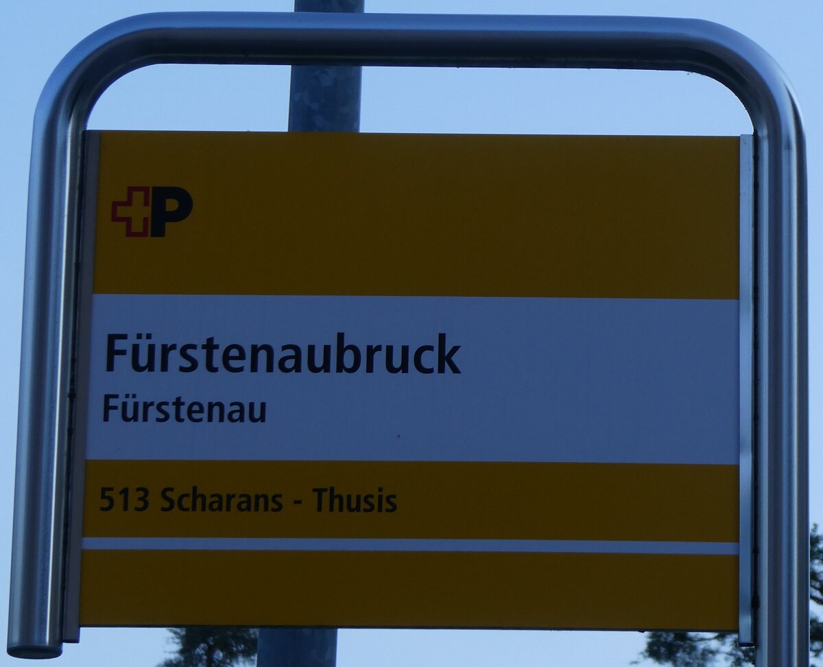 (276'979) - +P-Haltestellenschild - F�rstenau, F�rstenaubruck - am 19. Juni 2025