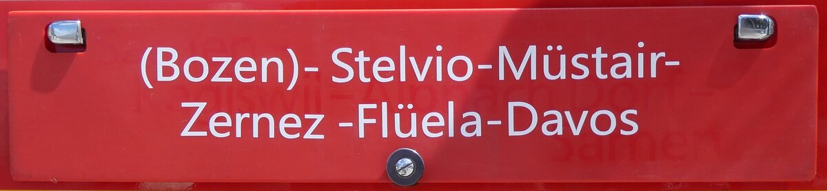 (277'047) - Routentafel - (Bozen)-Stelvio-M�stair-Zernez-Fl�ela-Davos - am 19. Juni 2025 auf dem Stilfserjoch