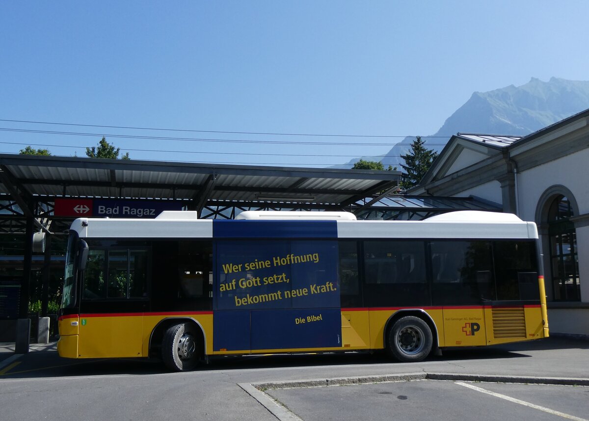 (277'106) - Gessinger, Bad Ragaz - SG 149'805/PID 10'416 - Scania/Hess am 20. Juni 2025 beim Bahnhof Bad Ragaz