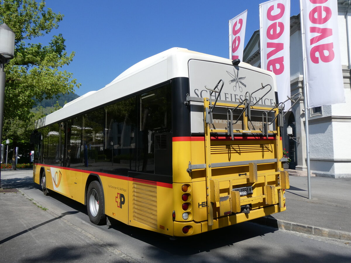 (277'112) - Gessinger, Bad Ragaz - SG 1558/PID 11'220 - Scania/Hess am 20. Juni 2025 beim Bahnhof Bad Ragaz