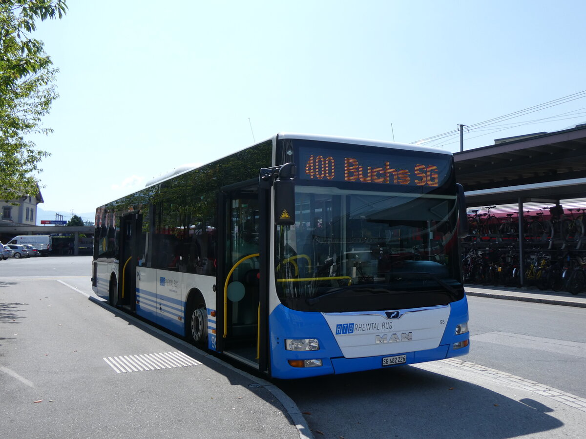 (277'140) - RTB Altst�tten - Nr. 93/SG 482'226 - MAN (ex PostBus/A BD 15'334) am 20. Juni 2025 beim Bahnhof Sargans