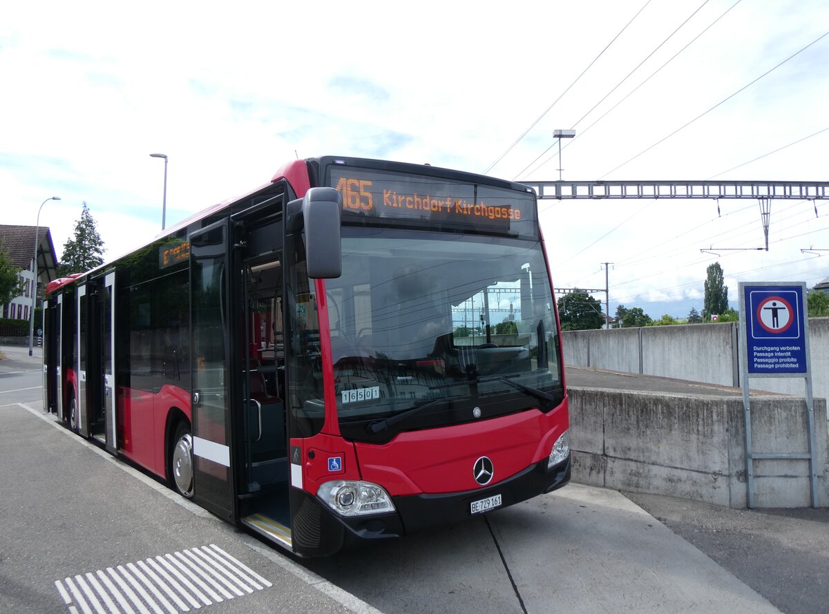 (277'259) - Bernmobil, Bern - Nr. 161/BE 729'161 - Mercedes am 27. Juni 2025 beim Bahnhof M�nsingen