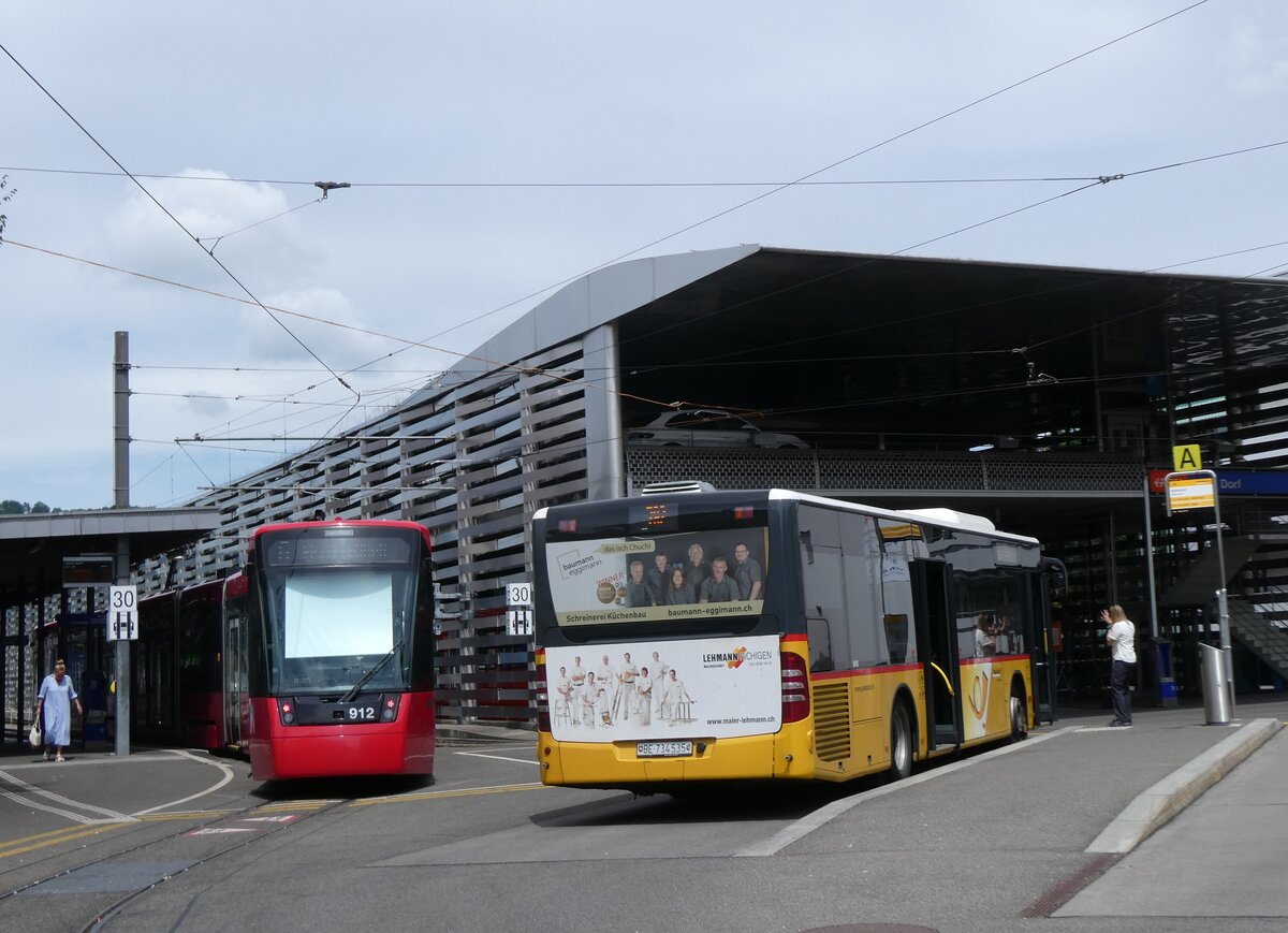 (277'268) - PostAuto Bern - Nr. 535/BE 734'535/PID 5418 - Mercedes am 27. Juni 2025 beim Bahnhof Worb Dorf