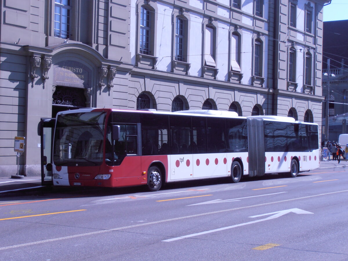 (277'699) - TPF Fribourg - Nr. 153/FR 300'227 - Mercedes am 9. Juli 2025 beim Bahnhof Bern