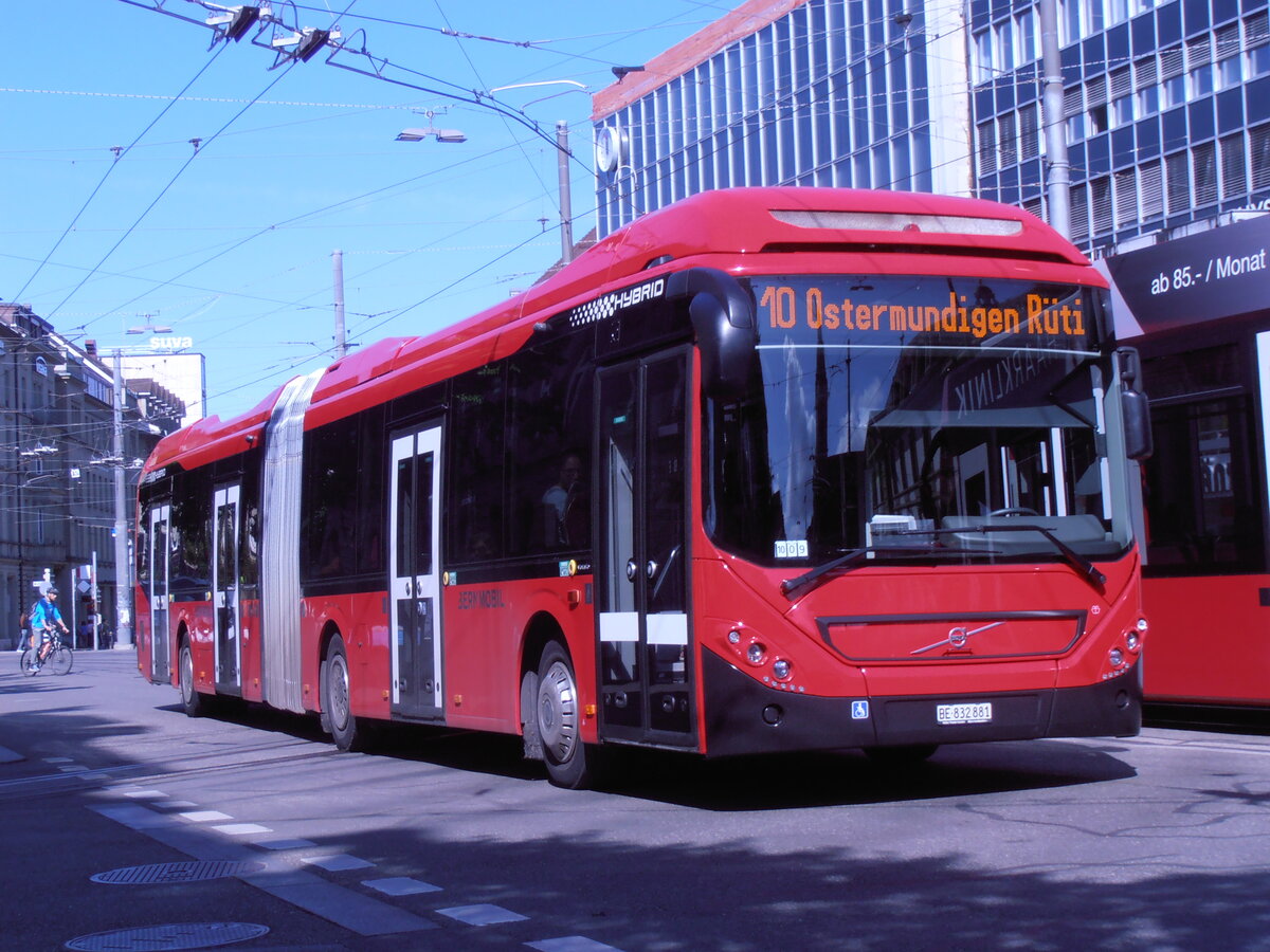 (277'715) - Bernmobil, Bern - Nr. 881/BE 832'881 - Volvo am 9. Juli 2025 beim Bahnhof Bern