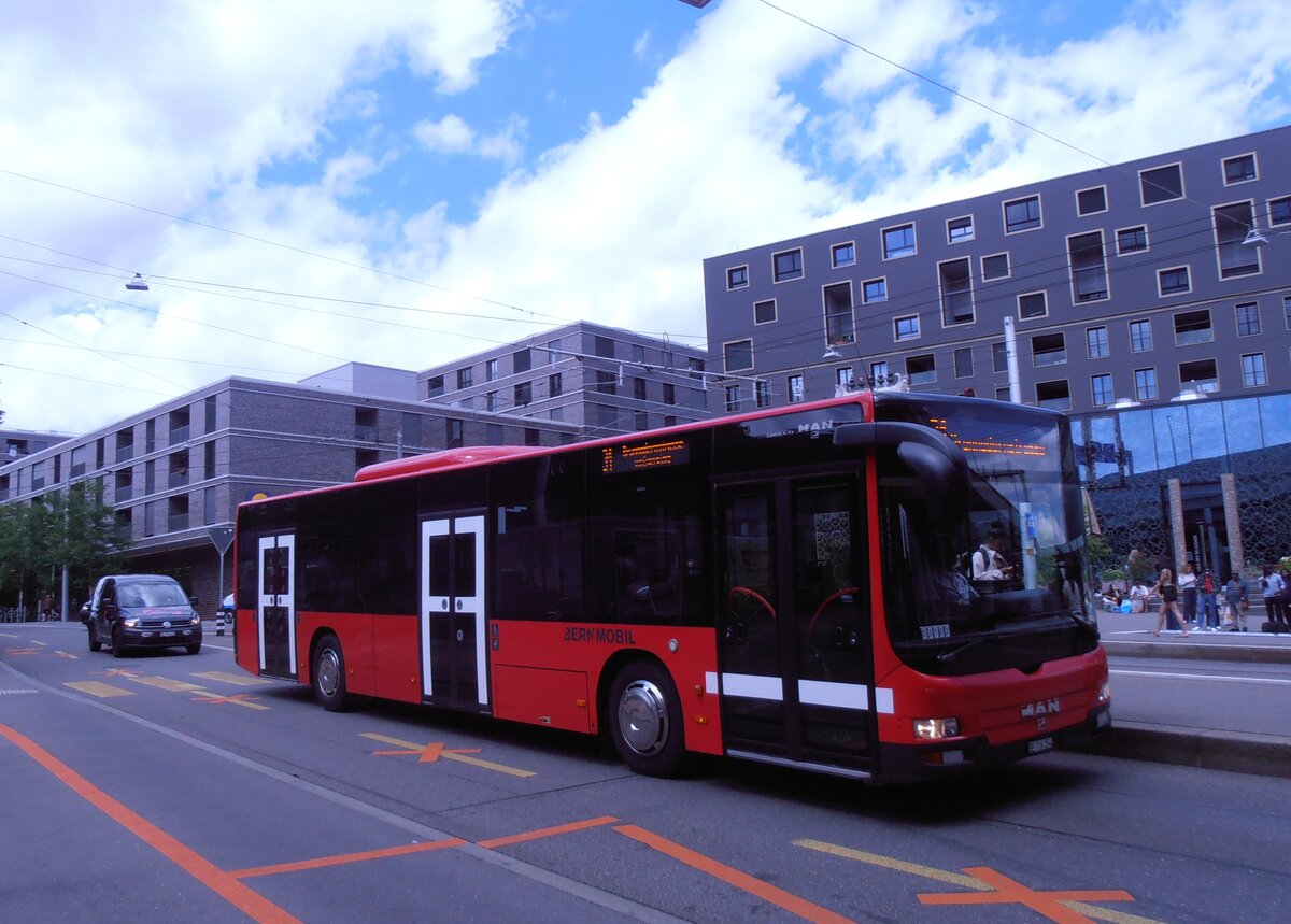 (277'909) - Bernmobil, Bern - Nr. 154/BE 716'154 - MAN am 17. Juli 2025 beim Bahnhof Bern Europaplatz