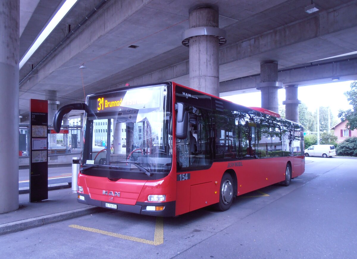 (277'912) - Bernmobil, Bern - Nr. 154/BE 716'154 - MAN am 17. Juli 2025 beim Bahnhof Bern Europaplatz