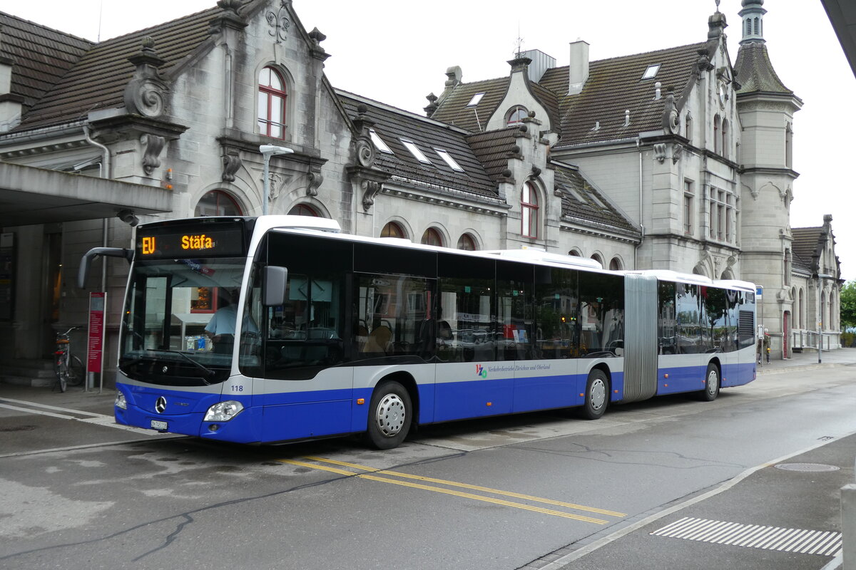 (277'993) - VZO Gr�ningen - Nr. 118/ZH 745'118 - Mercedes am 25. Juli 2025 beim Bahnhof Rapperswil