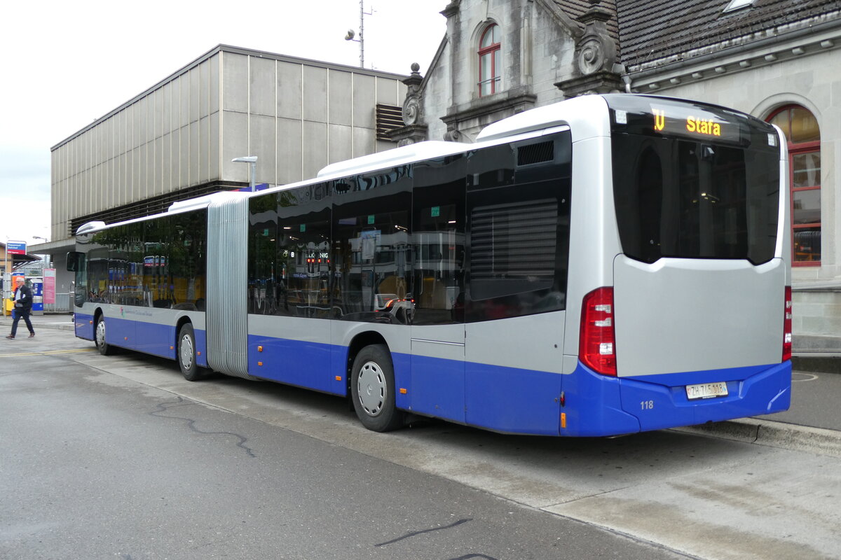(277'994) - VZO Gr�ningen - Nr. 118/ZH 745'118 - Mercedes am 25. Juli 2025 beim Bahnhof Rapperswil
