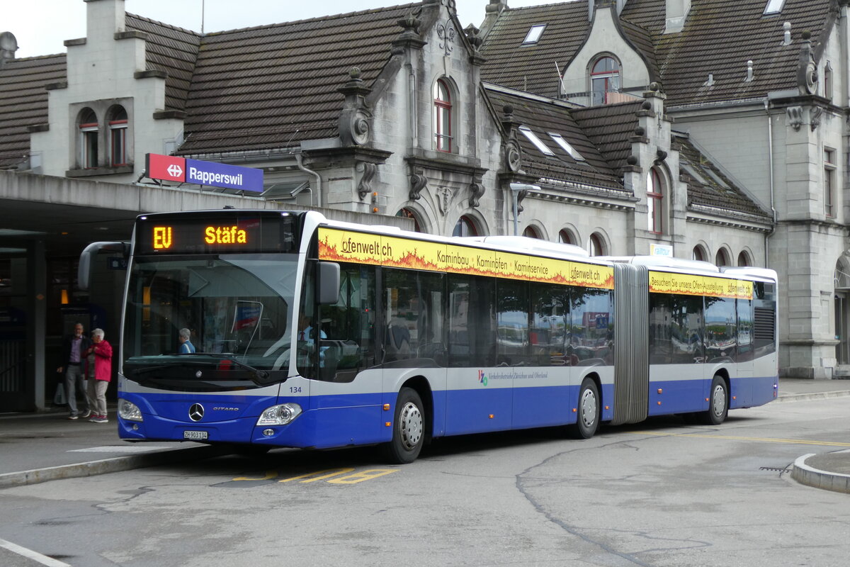 (278'010) - VZO Gr�ningen - Nr. 134/ZH 903'134 - Mercedes am 25. Juli 2025 beim Bahnhof Rapperswil