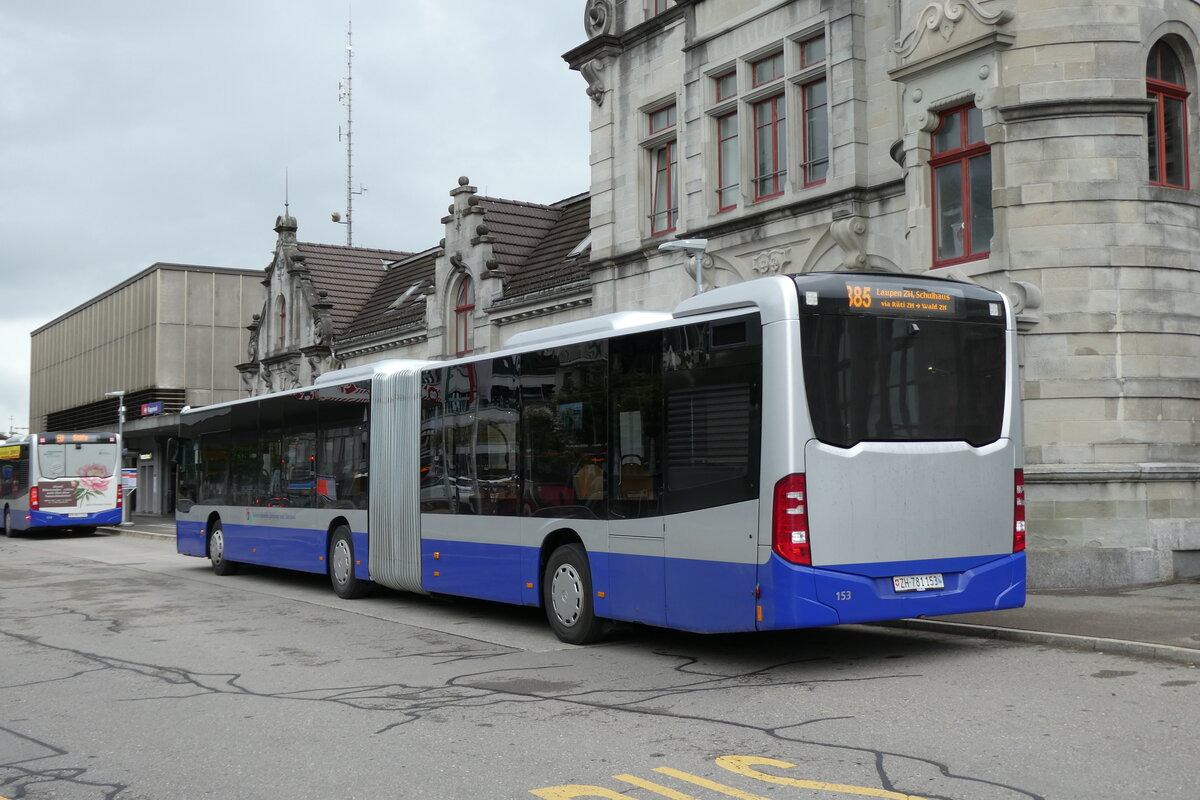 (278'012) - VZO Gr�ningen - Nr. 153/ZH 781'153 - Mercedes am 25. Juli 2025 beim Bahnhof Rapperswil