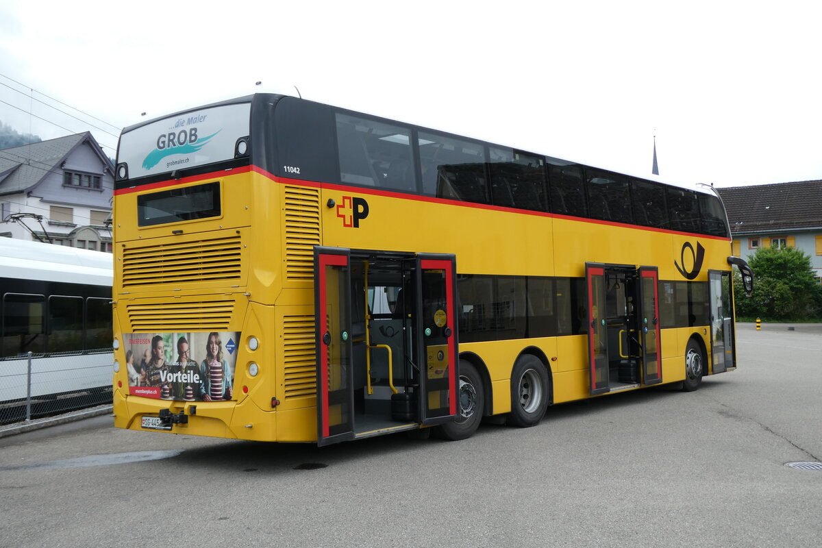 (278'019) - PostAuto Ostschweiz - SG 445'308/PID 11'042 - Alexander Dennis (ex SG 443'908) am 25. Juli 2025 in Nesslau, Garage
