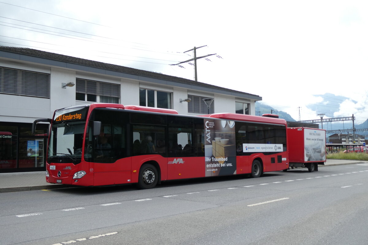 (278'135) - AFA Adelboden - Nr. 97/BE 823'927 - Mercedes am 27. Juli 2025 beim Bahnhof Frutigen
