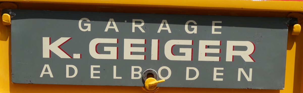 (278'153) - Routentafel - G A R A G E  K. GEIGER  A D E L B O D E N - am 27. Juli 2025 in Adelboden, Dorstrasse 