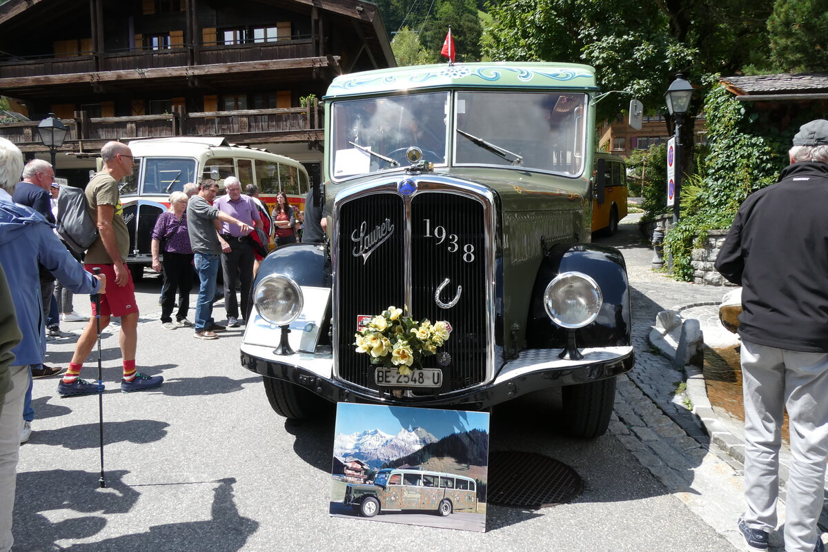 (278'217) - Lorenz, Lyssach - BE 2548 U - Saurer/Saurer (ex Geiger, Adelboden Nr. 8; ex P 1997) am 27. Juli 2025 in Adelboden, Dorfstrasse